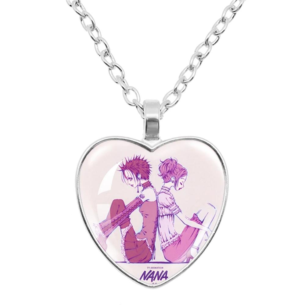 Japanische Anime Mode NANA Manga Osaki Glas Herz Halskette Figur Schmuck Fans Tasche Anhänger Geschenke Für Mädchen