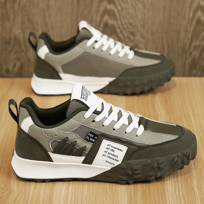 

Internet celebrity popular men s shoes summer breathable mesh retro versatile casual board shoes non-slip soft sole sports heightening tide shoes 39 армия зеленый