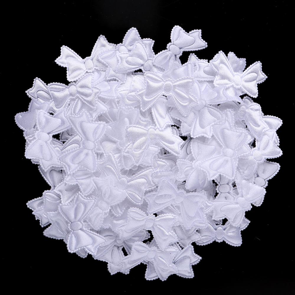 50pcs/lot 19x31mm Fabric Sponge Bow Patches Colorful Bows Flower Appliques For Sewing Clothing DIY Wedding Party Decoration