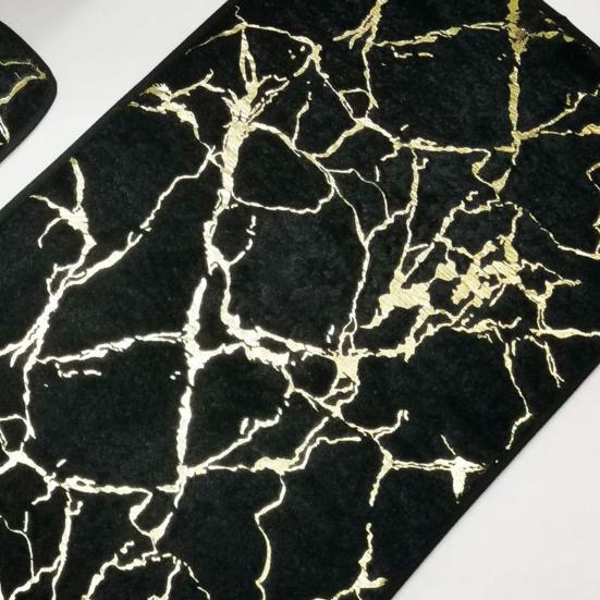 3Pcs/Set Non-slip Toilet Carpet Quick Dry Polyester Marble Toilet Lid Cover Bathroom Rug for Home