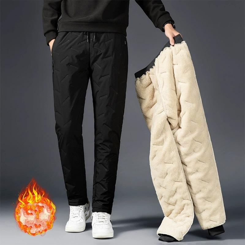 

Мужские плюшевые толстые флисовые спортивные штаны Зимняя спортивная одежда Термобрюки из овечьей шерсти Повседневные брюки Водонепроницаемые Ветрозащитные Теплые брюки S чёрный