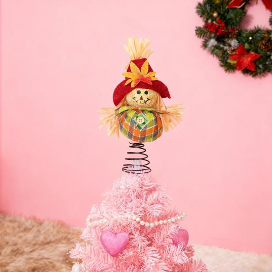 Thanksgiving Scarecrow Miniature Fall Scarecrow Tree Topper 8 Inches Miniature Harvest Autumn Ornaments for Farmhouse Home Party Supplies