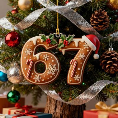 Decorațiuni Acrilice 2D pentru Bradul de Crăciun 6 7 Numere Decor Casă Ornamente Brad de Crăciun pentru Dormitor Hol Verandă Fereastră Ușă