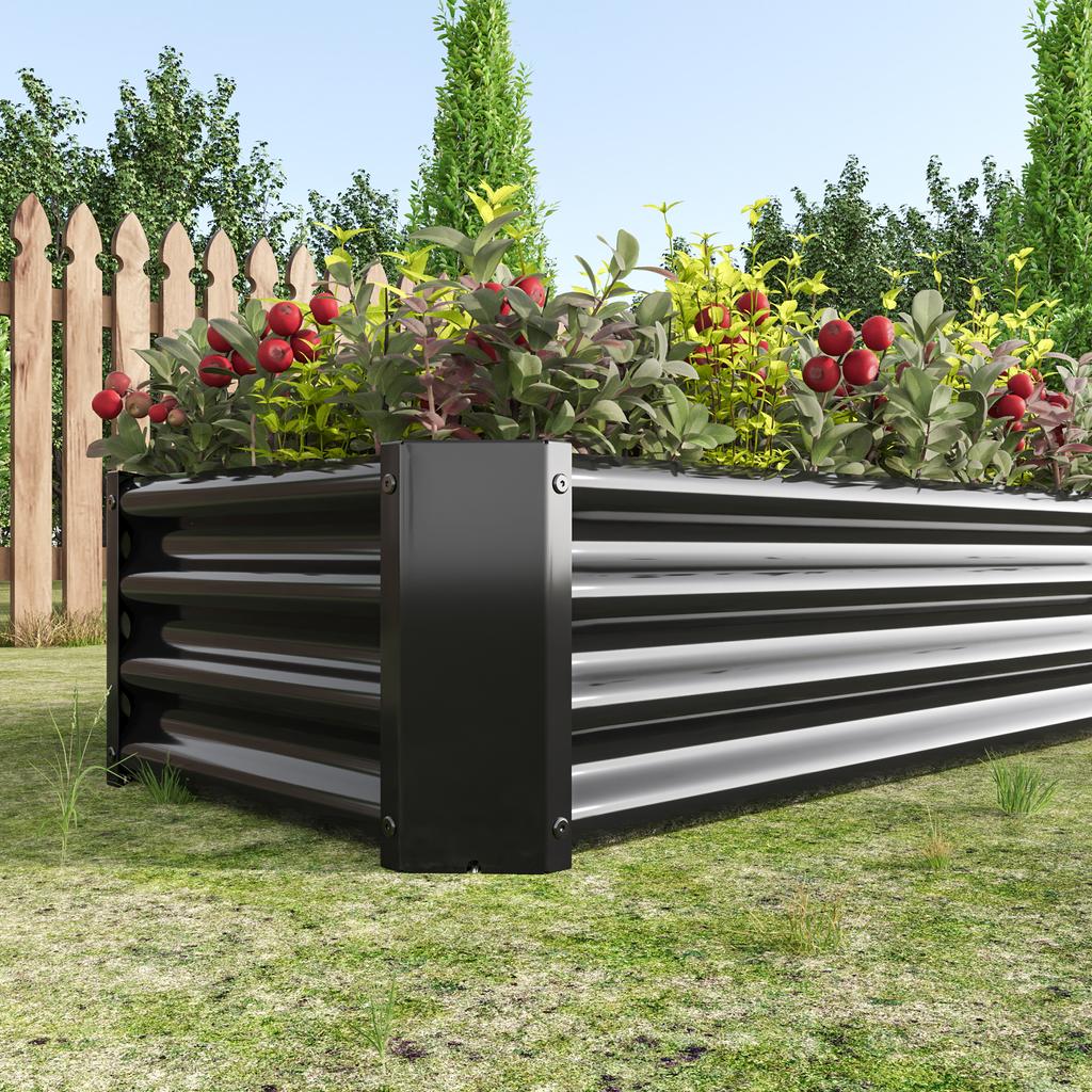 Raised Bed, Metal Planter Bed for Garden made of Robust Sheet Steel, Rust Protection, Kit without Bottom, Ideal for Vegetables, Herbs & Flowers Anthr
