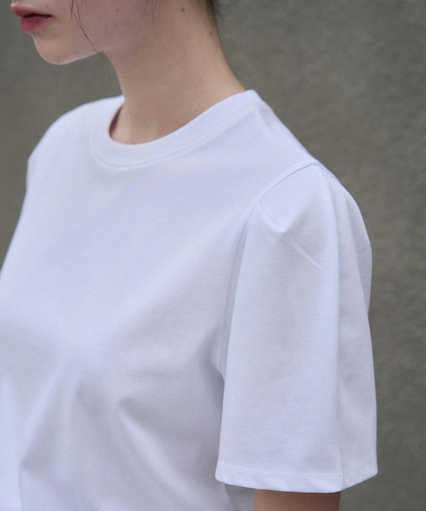 Deuloupisumeon Puff Sleeve Supima Cotton Short Sleeve T-Shirt [White]