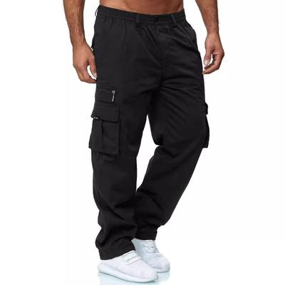 Men's Casual Cargo Pants Drawstring Multi-Pocket Tactical Trousers Outdoor Hiking Jogging Sports Pants