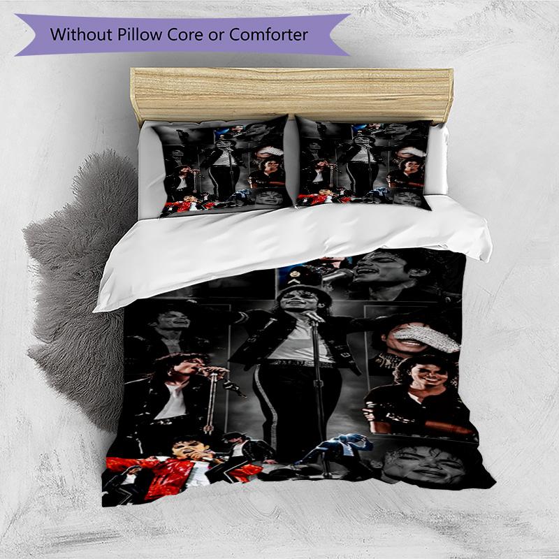 3pcs Duvet Cover Set (1*Duvet Cover + 2*Pillowcase, Without Core), Michael Jackson Print Bedding Set, Bedroom Decor, All‑Season, Birthday Gift