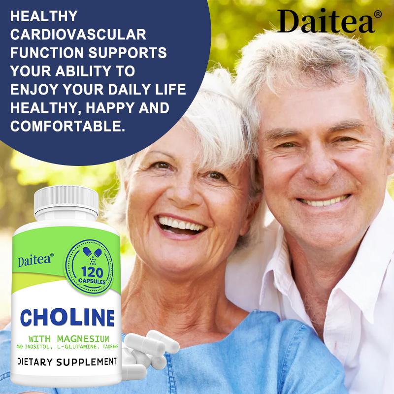 Choline Dietary Supplement, With Magnesium, Inositol, L-Glutamine, 120 Capsules Per Bottle