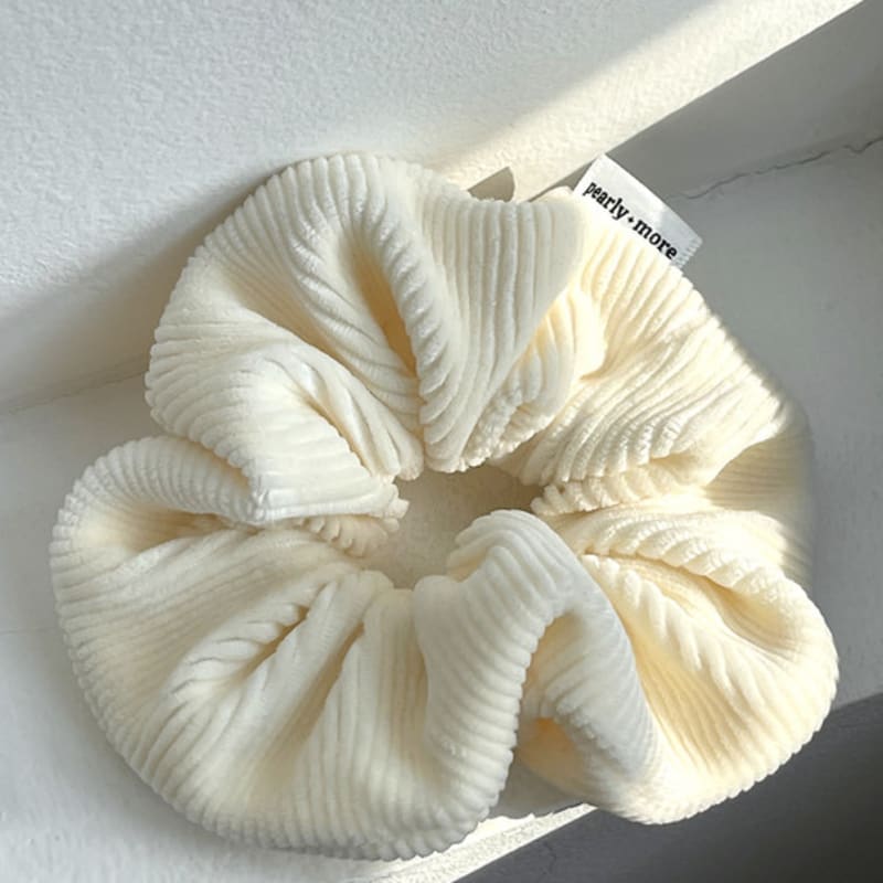 Pearlymore Corduroy Cream Scrunchie
