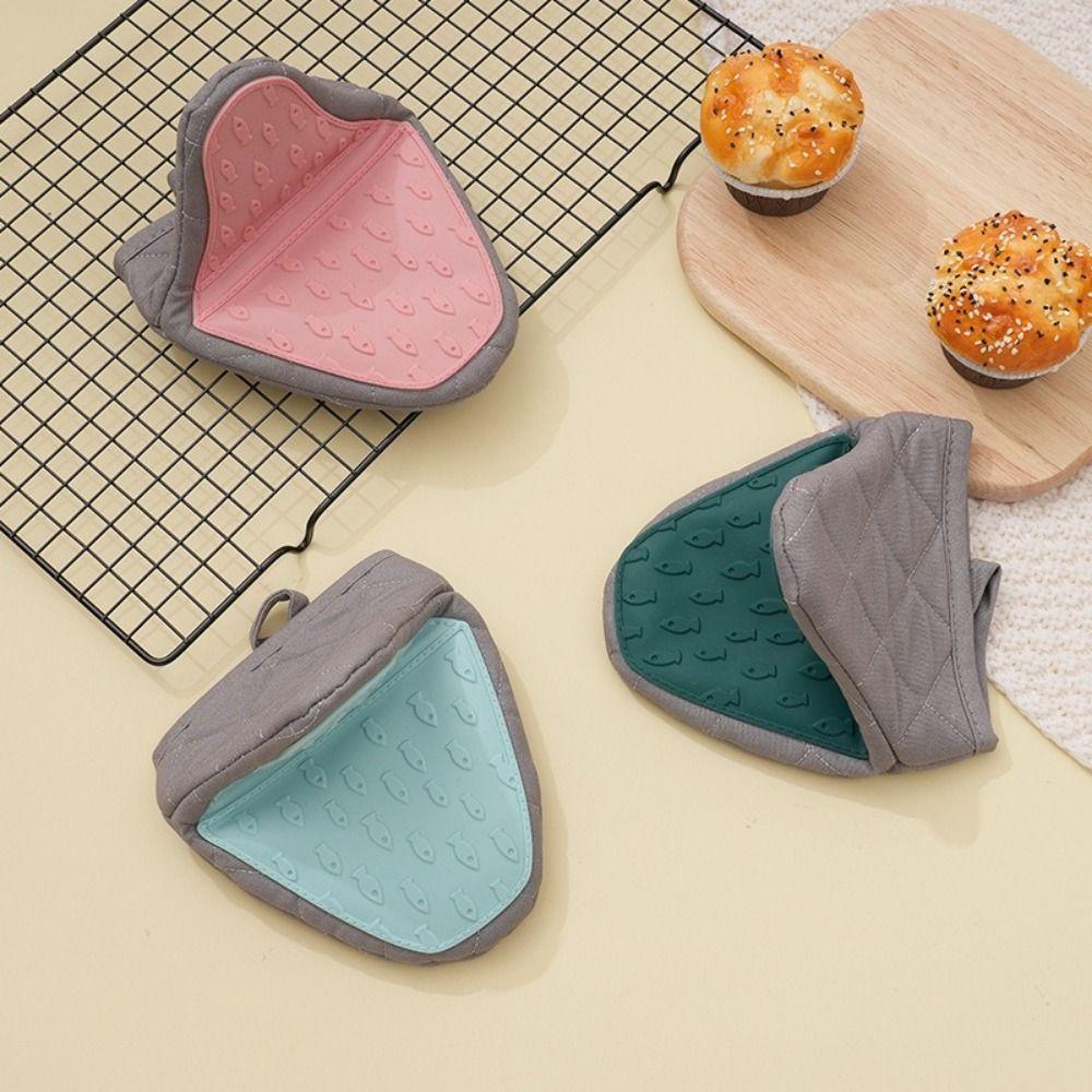 Fish Shaped Microwave Mitts Non-Slip Anti Scald Gloves Multi-purpose Hand Clip  Baking