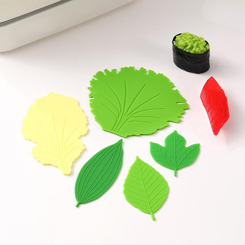 1Set Leaf Bento Dish Cup Lunch Separator Sushi Rice Ball Mat Decor Accessories