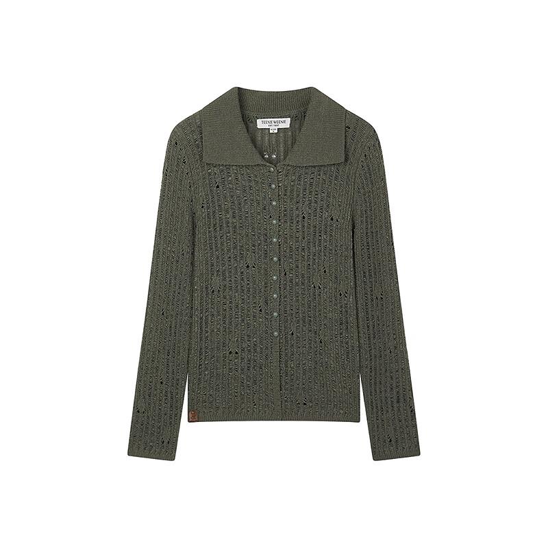 Teenie Weenie Women's 2025 Fall Burnout Knit Cardigan