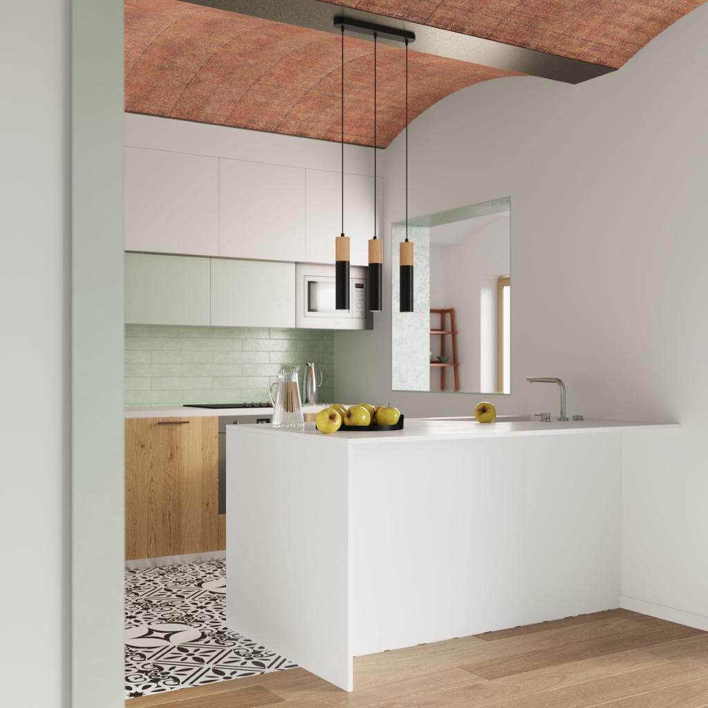 Lampa Wisząca Bloko 1 Gu10 Naturalne Drewno Wood Lumilo 06.183.32