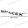 ABS Plastic 3D Car Body Fender Side Emblem Sticker Decor For SpaceX Letter Logo Rear Trunk Badge Decals Accessories