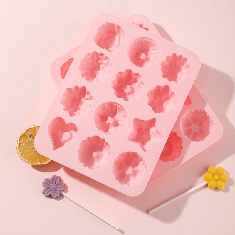 תבניות גלידת סיליקון סגנונות פרחים ופירות תבניות ג'לי תוצרת בית תבניות קירור סיליקון לבן בדרגת מזון