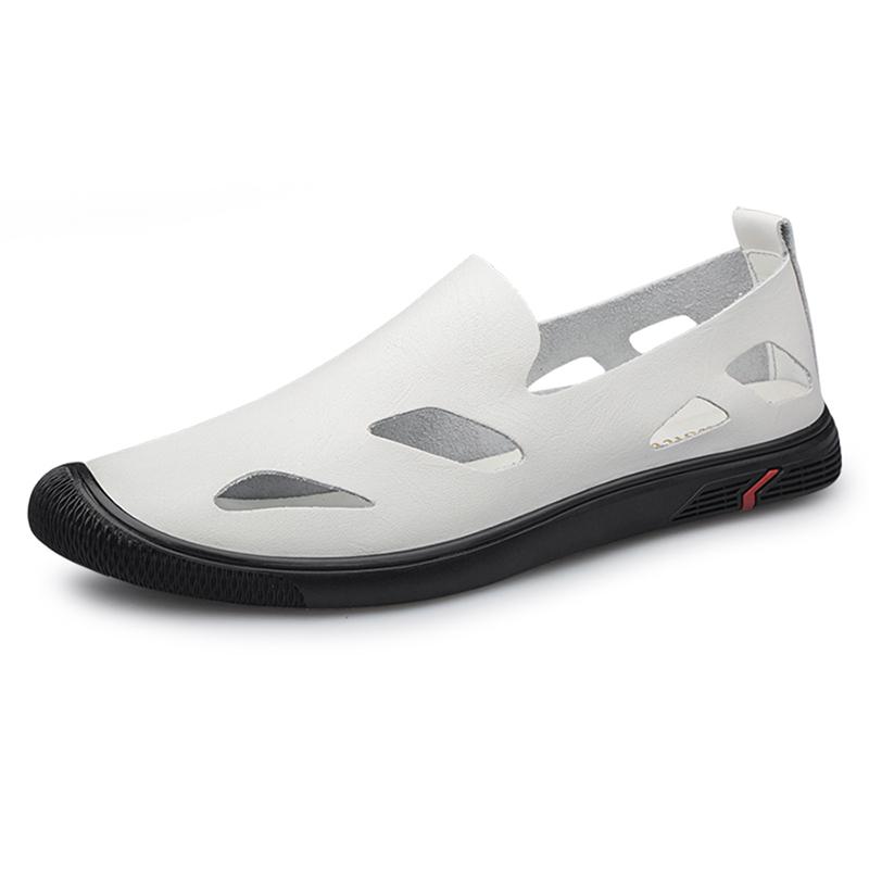 Fashion Genuine Leather Men Loafers Summer Casual Shoes Moccasins Men's Casual Slip On Flats Fashion Male Driving Shoes Walking Shoes