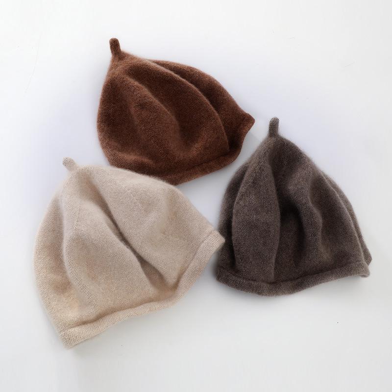 Women's 100% Pure Cashmere Knit Beret - Simple, Warm, Autumn/Winter 2023 Collection