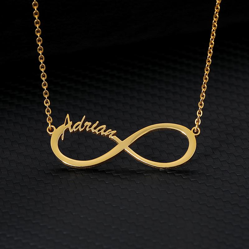 Custom Infinity Pendant Necklace For Women Personalized Stainless Steel Chain Infinity Name Necklaces Christmas Jewelry Gift