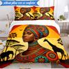 3PCS African Women Bedding Set,Including 1pc Duvet Cover And 2pcs Pillowcases Perfect for Bedroom, Dormitory, Fan Christmas Gift