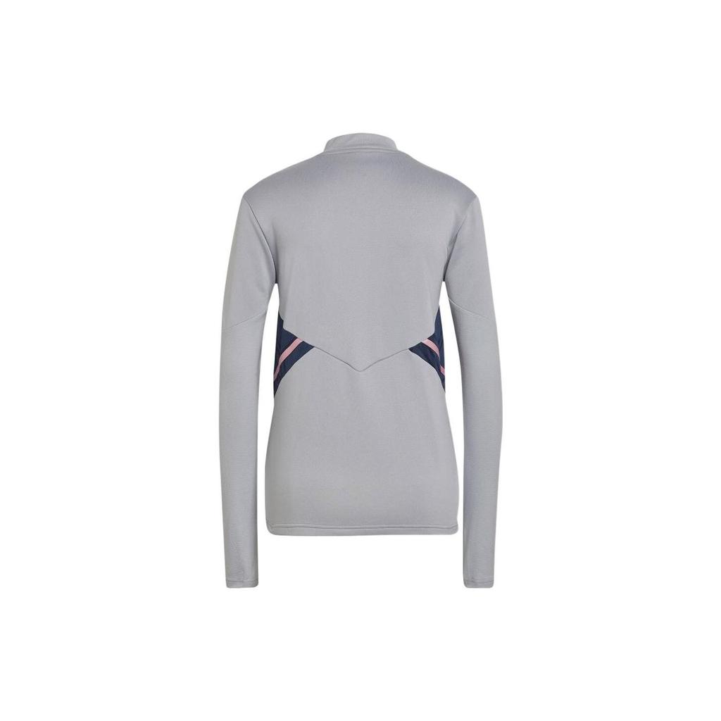 Adidas FW22 Arsenal Football Training Series Logo Letter Print Striped Casual Long Sleeve Jersey Men Jersey Silver HA5290