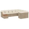 VidaXL Salon de jardin avec coussins 10 pcs beige résine tressée 3223825