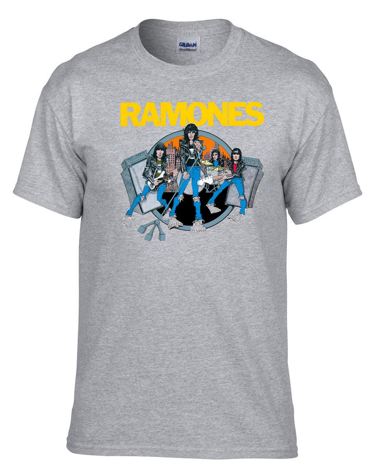 

26 Ramones Music Rock Metal Rules Grey T-Shirt -118_Grey- Unisex T-Shirt XXXL
