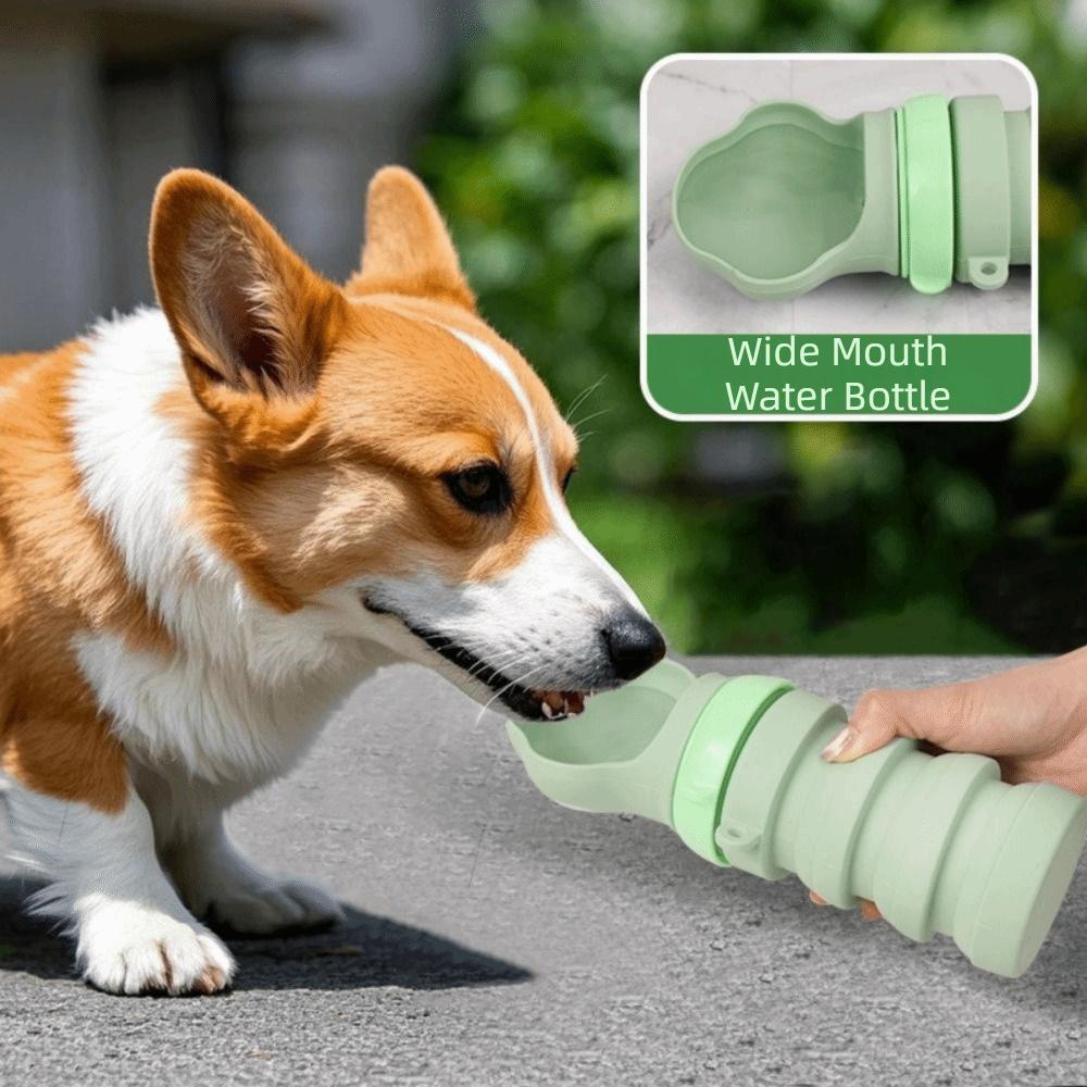 Silicone Collapsible Dog Water Bottle Food Grade Cat Water Bottle  Outdoor Dog Walking