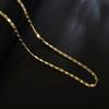 40-75cm 18k Gold Color Charm 2mm Flat Chain Necklaces For Women Men Luxury Fashion Party Wedding Jewelry