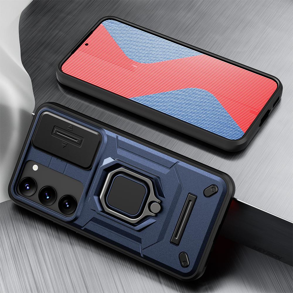 KEYSION Etui odporne na wstrząsy do Samsung S23 Ultra 5G Slide Camera z pierścieniem ochronnym na obiektyw, etui na telefon Galaxy S23+ Plus
