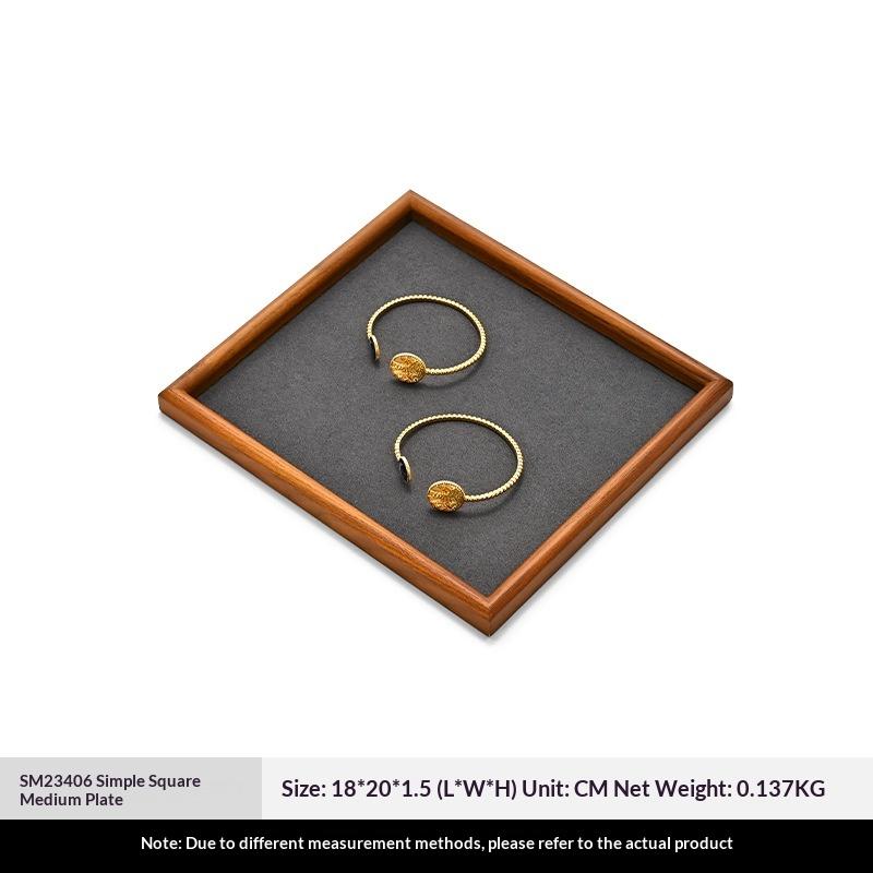 Solid Wood Jewelry Display Tray for Rings, Necklaces, Bracelets, Antique Collection Organizer