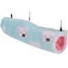 Small Pet Tunnel Cotton Nest Plush Soft Hamster Hanging Channel House(Green Little Bear)M