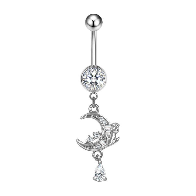 Gaibei Trendy Moon & Heart Navel Ring Jewelry