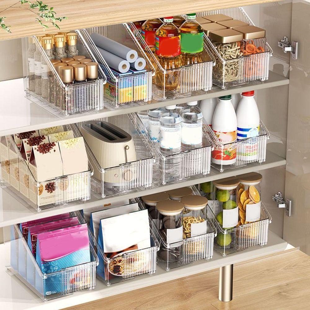 

Transparent Expandable Cabinet Storage Box Plastic Pantry Storage Box for Home прозрачный