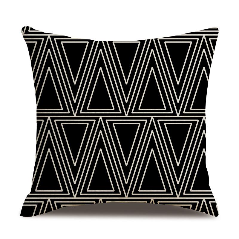 Leinen Kissenbezug Schwarz Geometrischer Pfeil Wellenförmiger Punkt Kissenbezug Zuhause Weiche Einrichtung Kissenbezug