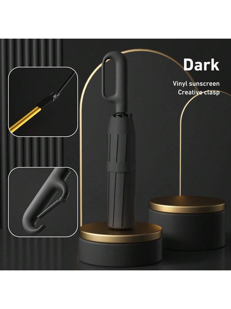 Buckle folding umbrella 11 bone sunscreen men's business umbrella, automatic hook umbrella outdoor large umbrella wholesale