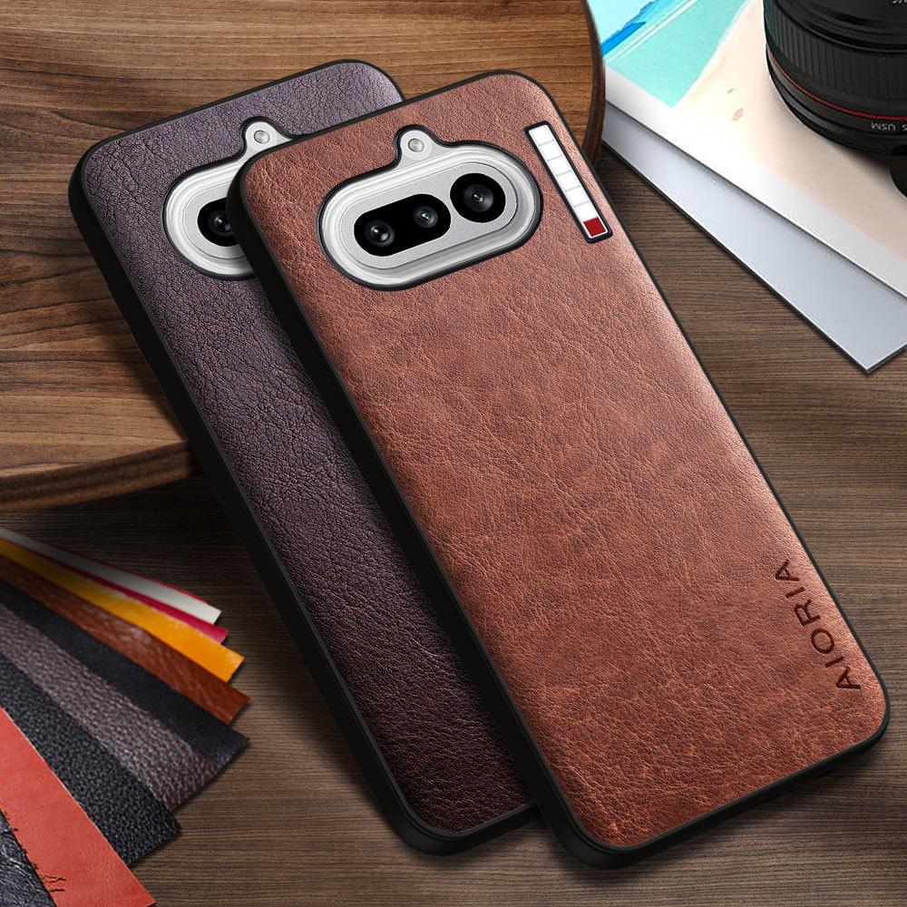 Luxury PU leather Case for Nothing Phone 4a 3 3a Pro Lite 2a Plus Business solid color design phone cover Soft TPU&Hard PC
