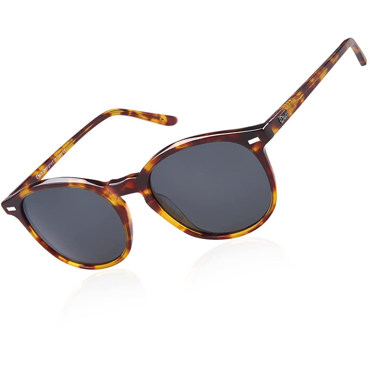 

DUCO UV Protection Round Sunglasses with UV400 Polarized Fashionable UV 1230 Women s Lenses, Design, Protection, (Tortoise)