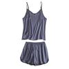 Women's Imitation Silk Pajamas Suspender Shorts Two-piece Simple Style Pajamas Suit Comfortable Home Clothes