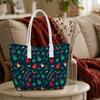 Christmas Pattern Tote Bag Fashion Portable Shoulder Handbag for Women Casual Festive Daily Use Shopping Purse