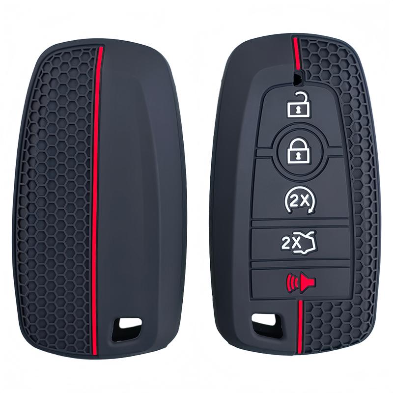Silicone Car Remote Key Case For Ford Fusion Mustang F-150 F-250 F-350 F-450 F-550 Bronco 2018 - 2024 Cover Keyless Fob Shell