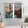2pcs,2D Plane Printing Curtain Fabric Faith Lighthouse Ocean Waves Versatile Polyester Fabric (without Rod) Decorations Outdoor