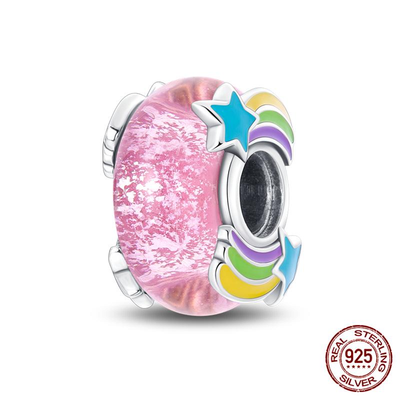 Compatible With Charm Bead Charms Ideal For Authentic Bracelets With 3mm Bracelets Diy Sea Blue Glass Bead Charms Copper Jewellery Making Ideal For Wo