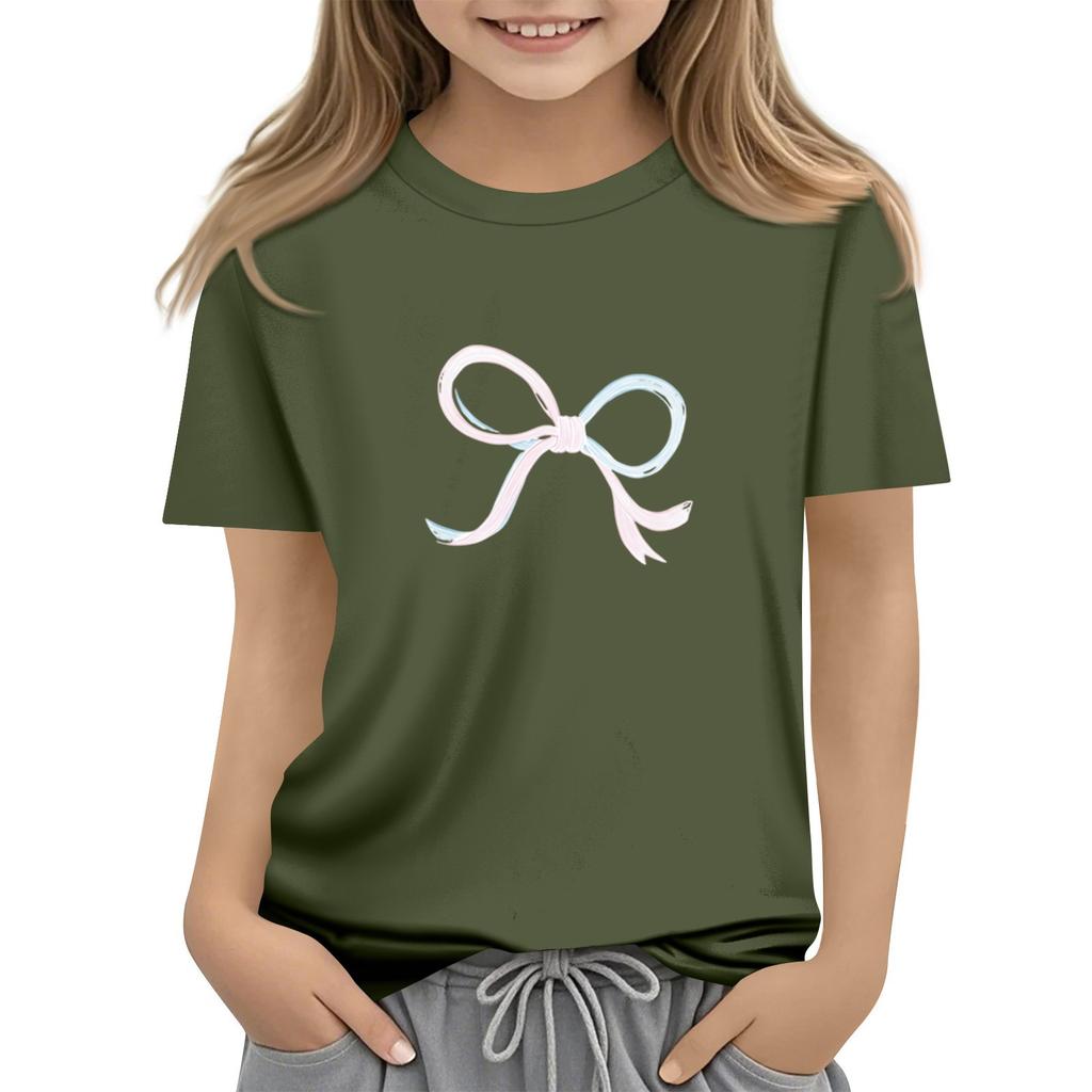 Children's Daily Casual Short-sleeved Printed Tops T-shirt