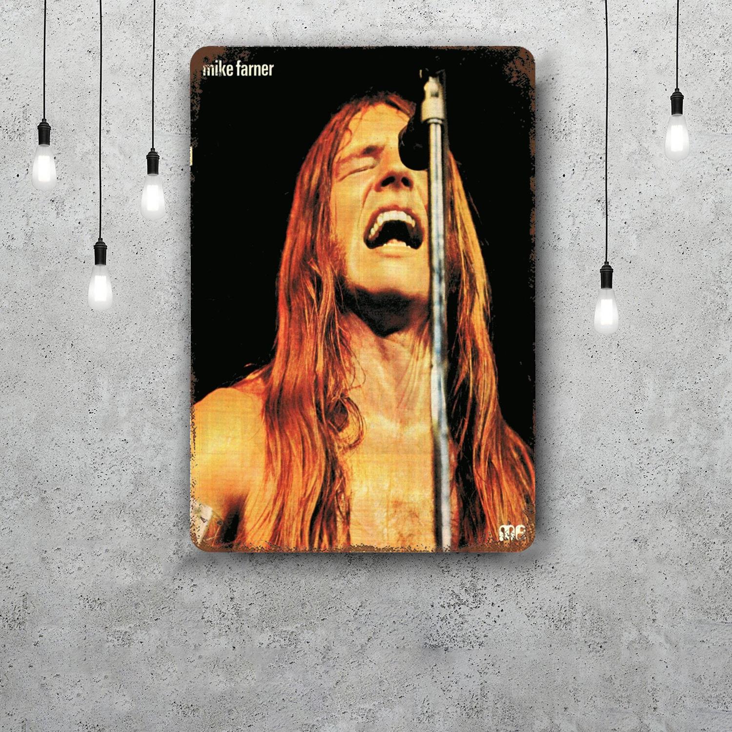 

Mark Farner Decor Poster Vintage Tin Sign Metal Sign Decorative Plaque for Pub Bar Man Cave Club Wall Decoration 20x30cm（7.8x11.8inch）
