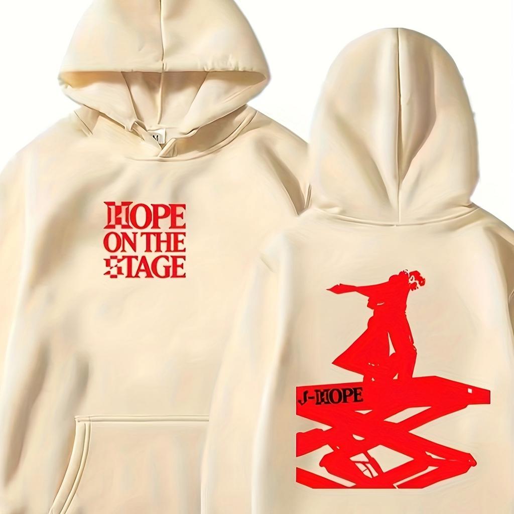 J-Hope 2026 Stage Tour Official Merchandise Hoodie - Korean Rapper' Iconic Signature & Lettering Print, Loose Fit Hooded