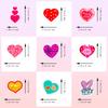 50 PCS Shiny Cute Heart Stickers - Kawaii Doodle Decals for Journal, Skateboard, DIY Craft