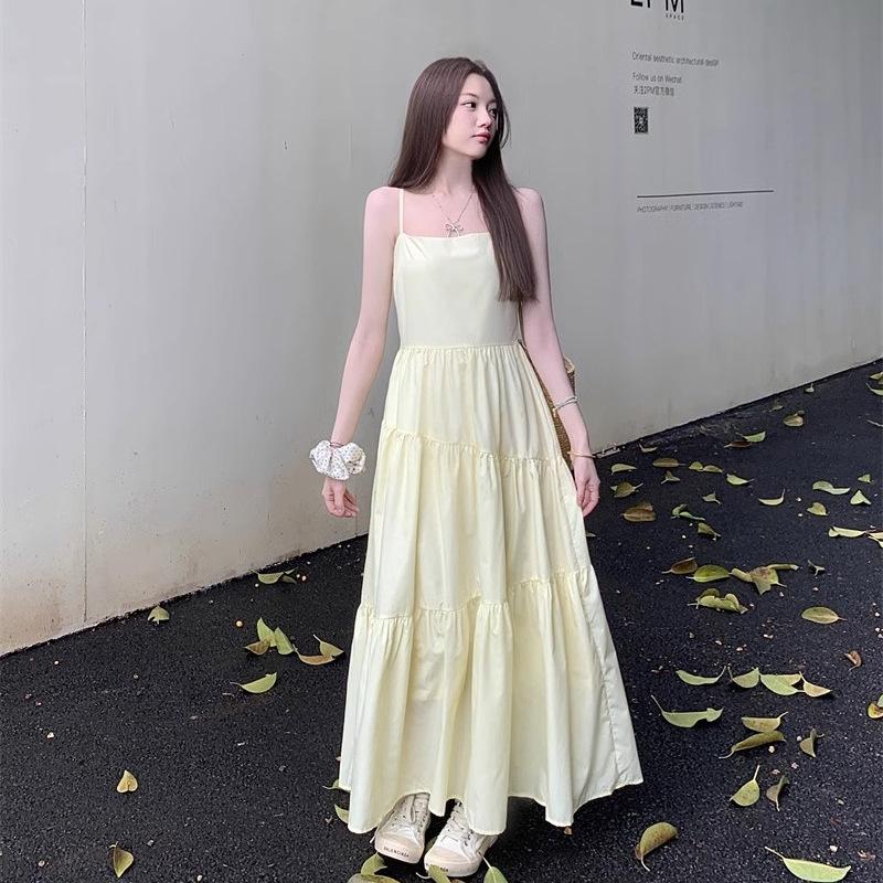 

Женское нежное ветровое платье Sen Tie Super Halter, летнее, темпераментное, с открытой талией, облегающее платье M