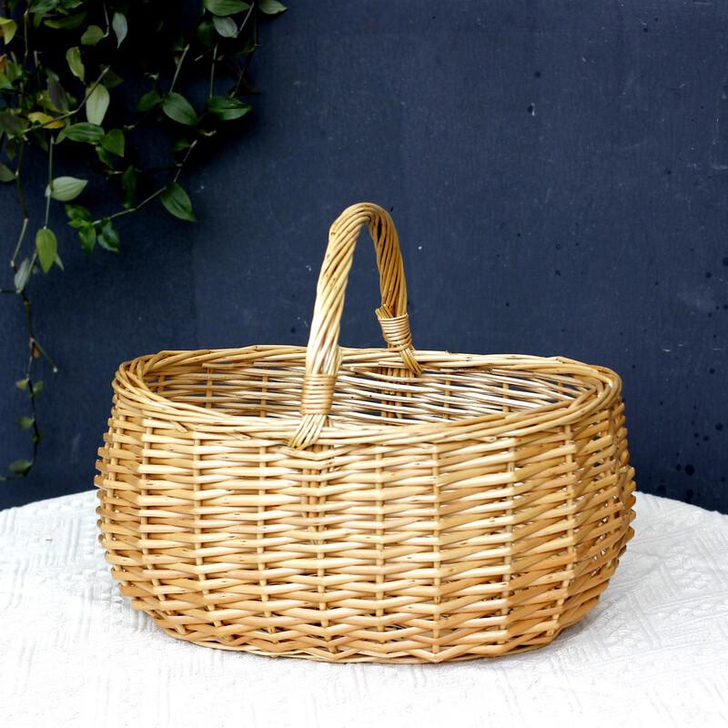Handwoven Rattan & Willow Picnic Basket