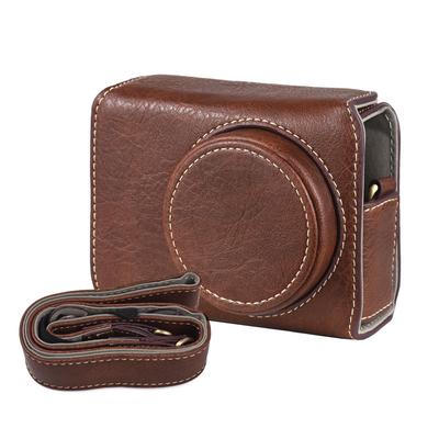 Estuche Portátil para Cámara de Cuero Sintético Bolsa de Transporte para Cámara con Correa de Hombro Repuesto para Ricoh