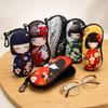 Estilo Japonés Kimono Estampado de Niñas Estuche para Gafas Bolsa Portátil de Viaje para Gafas de Sol Estuche Suave Protector para Gafas de Lectura